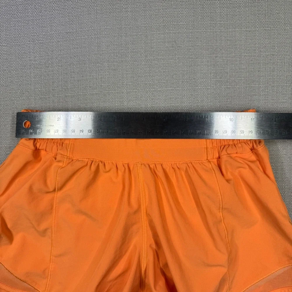Lululemon Hotty Hot High-Rise Lined Short 4 inch Orange Womens Size 4 LW7AVGT